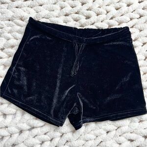Black velvet shorts